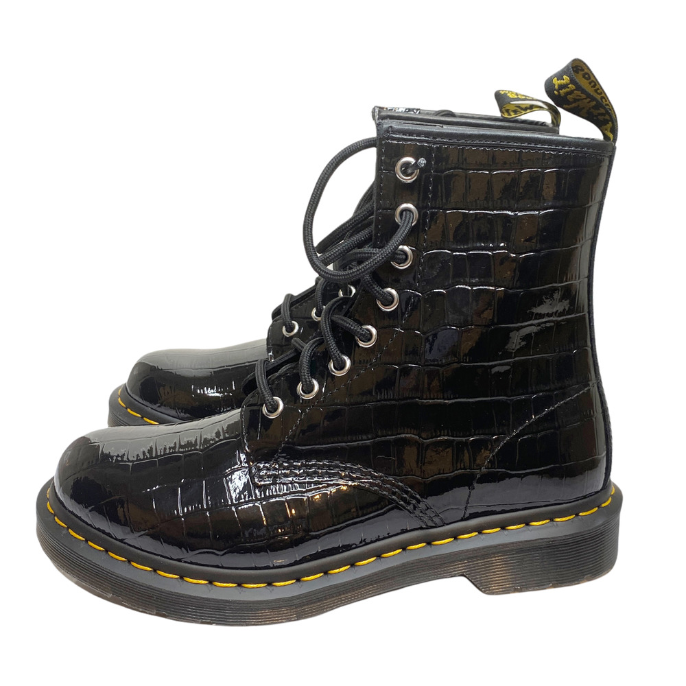 NEW Dr. Marten's 1460 Patent Leather Crocodile Print Boots 8